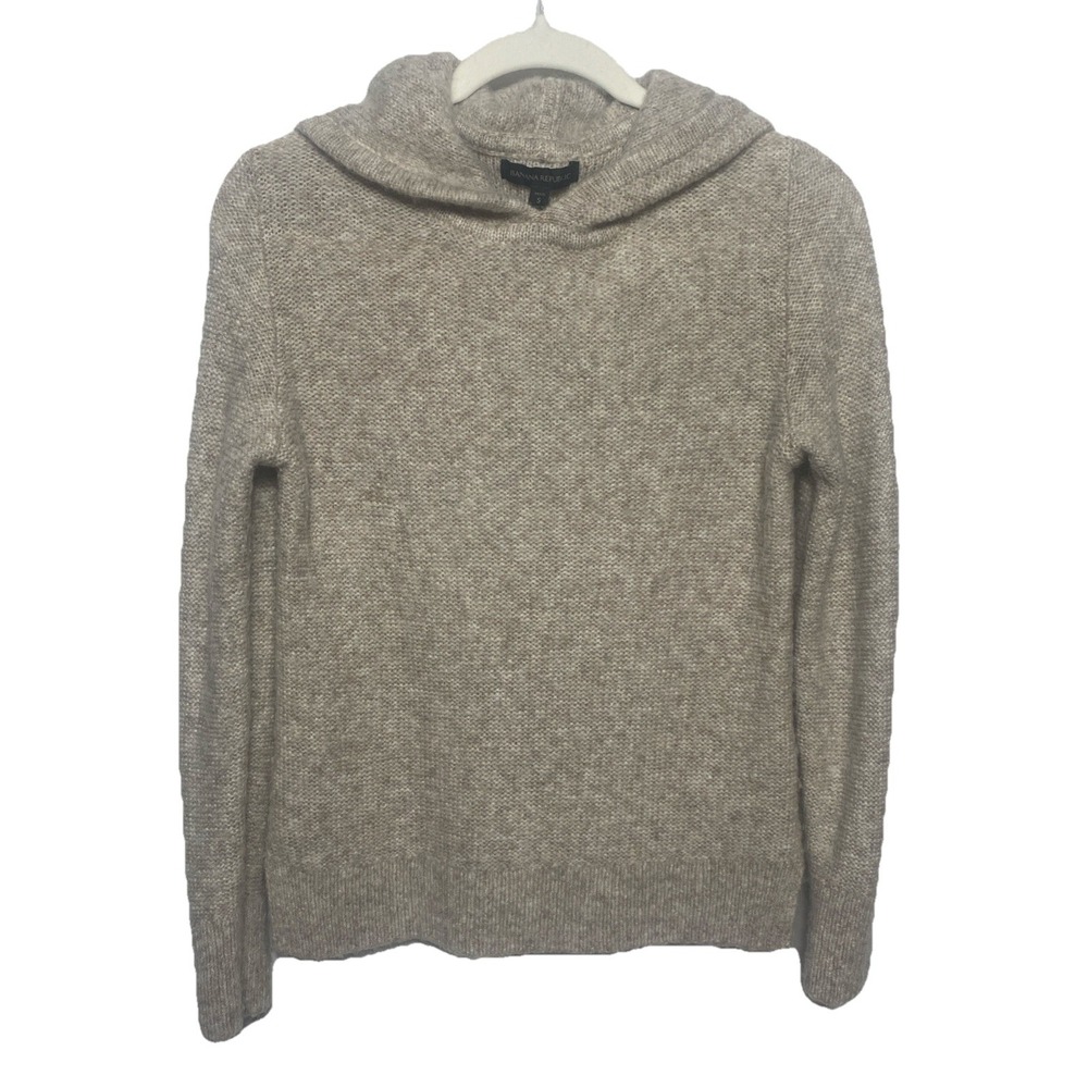 Banana Republic Merino Wool‎ Alpaca Blend Hoodie Heather Beige Petite Small